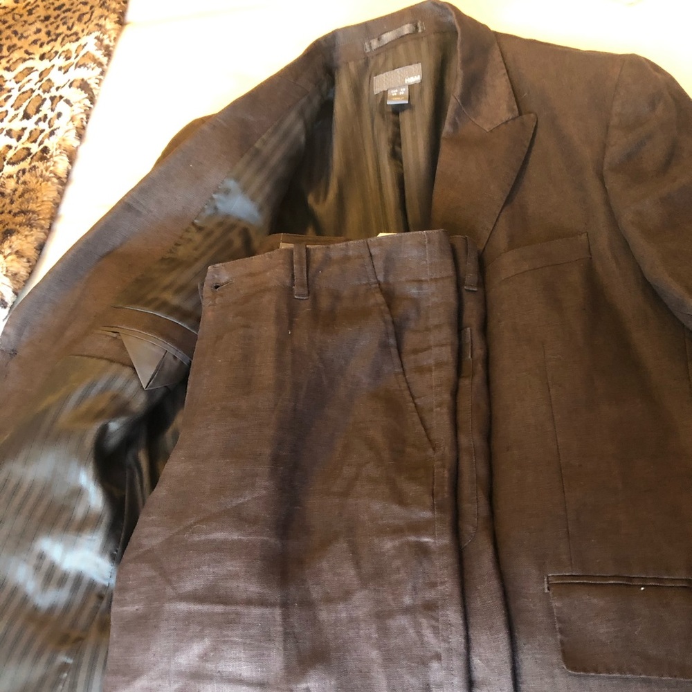 2pc H&M linen suit Brown 36x32 Men's
